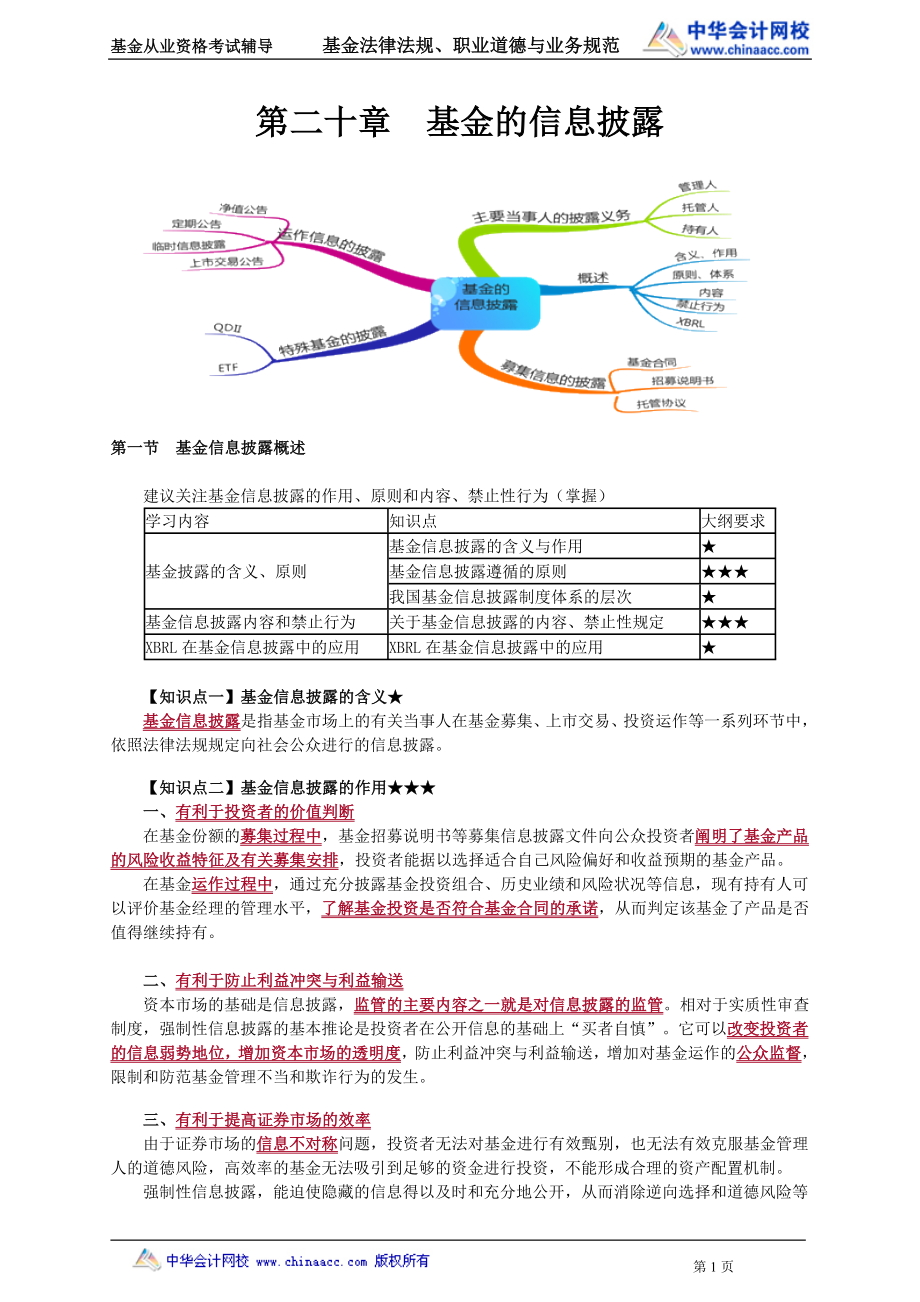 20第20章 基金的信息披露 .doc_第1页