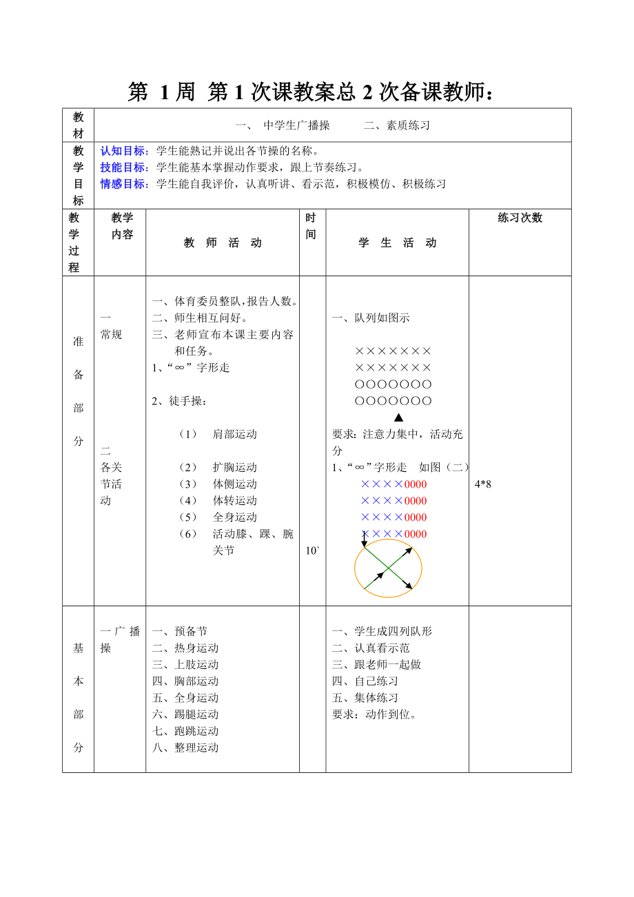 初中体育教案全集--七年级-八年级-九年级1.doc_第1页