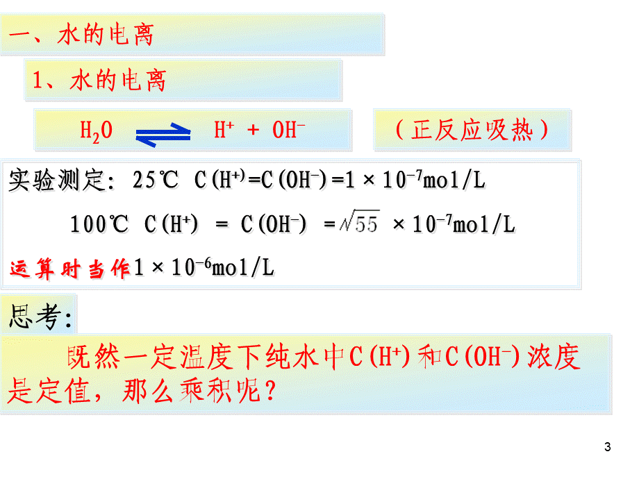 高中化学选修4课件--11水的电离和溶液的酸碱性.ppt_第3页