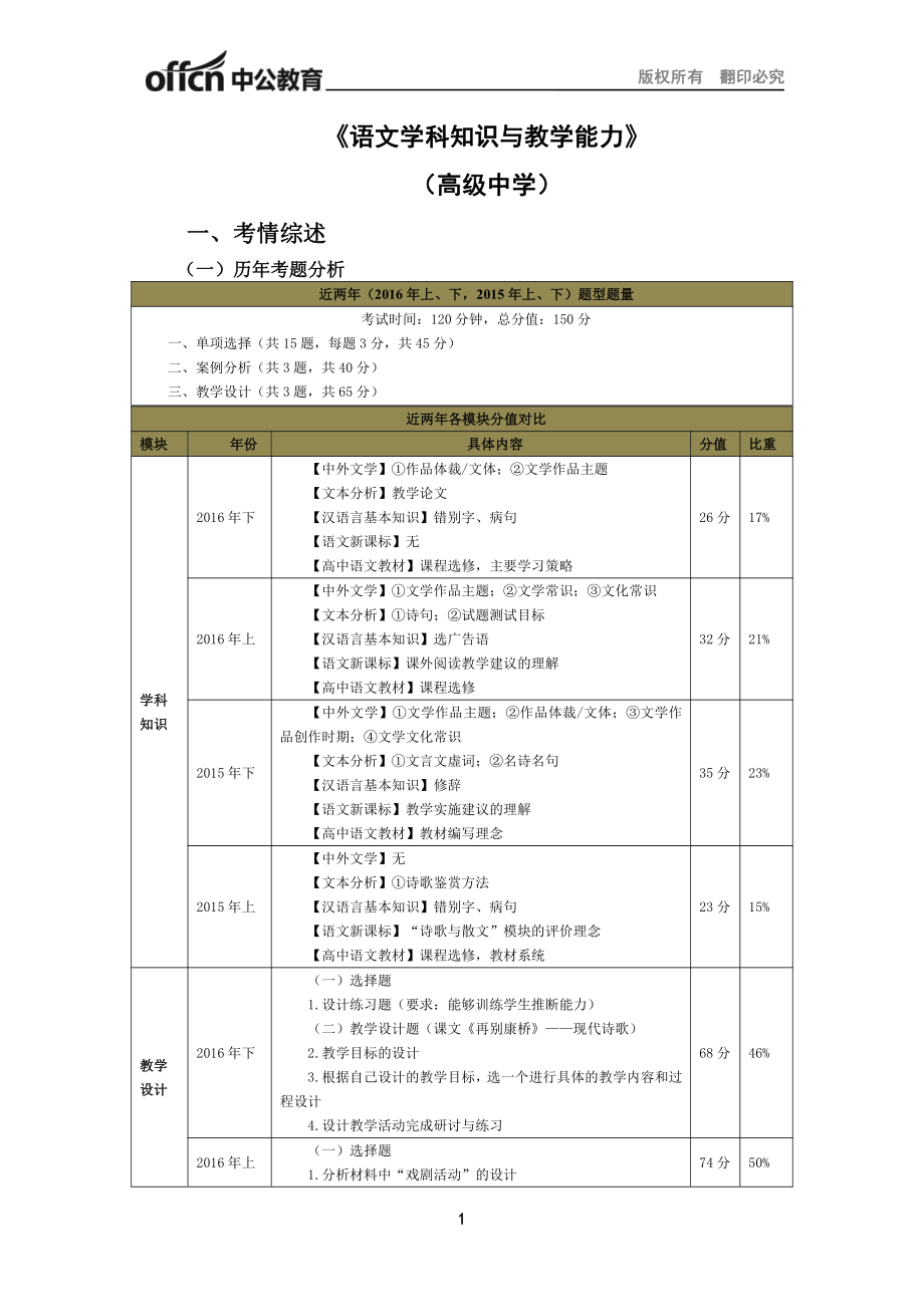 （高中语文）2017年上半年全国教师资格笔试高分攻略.pdf_第1页