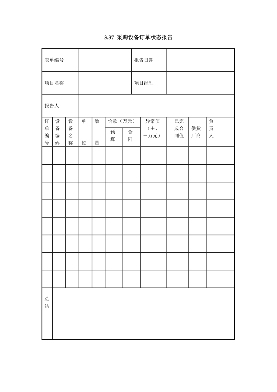 3.37 采购设备订单状态报告.doc_第1页