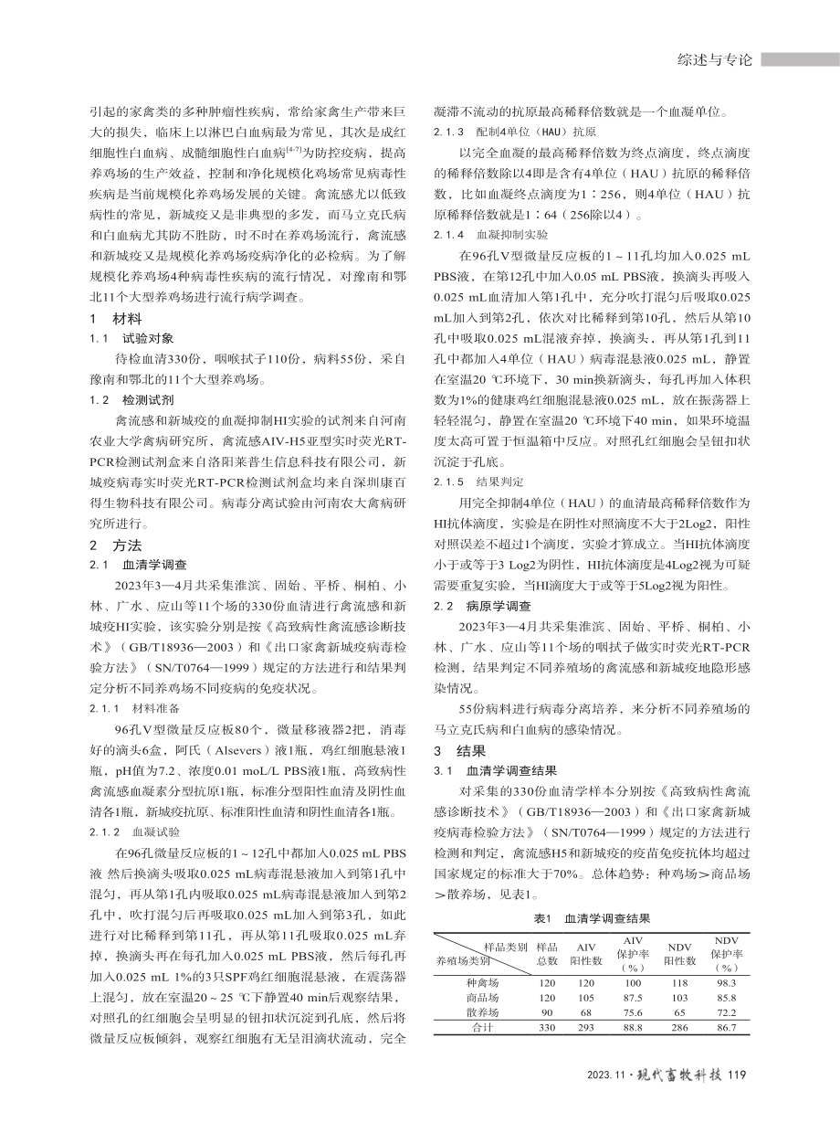 规模化鸡场主要病毒性疾病流行病学调查.pdf_第2页