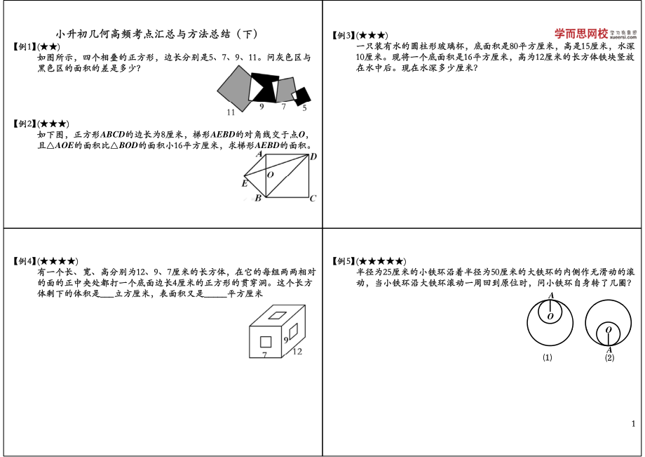 小升初几何高频考点汇总与方法总结（下）.pdf_第1页