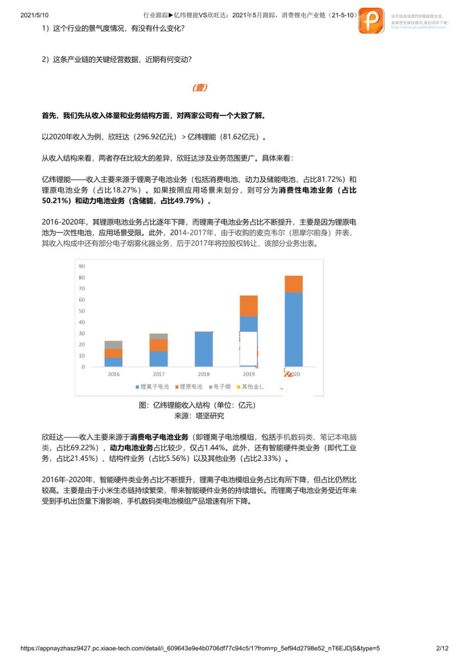 0510行业跟踪亿纬锂能VS欣旺达：2021年5月跟踪消费锂电产业链_1_1【优选课程网www.youxuan68.com】.pdf_第2页