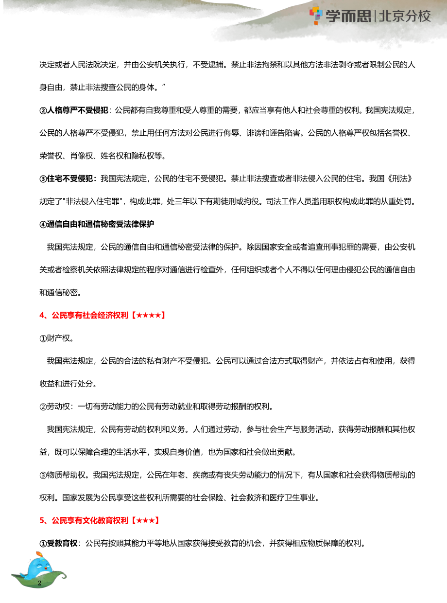 01 【公民权利】知识总结.pdf_第2页