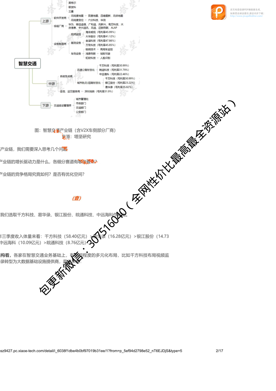 0226产业链千方科技VS易华录VS银江VS皖通VS中远：智慧交通产业链梳理_1_1【优选课程网www.youxuan68.com】.pdf_第2页