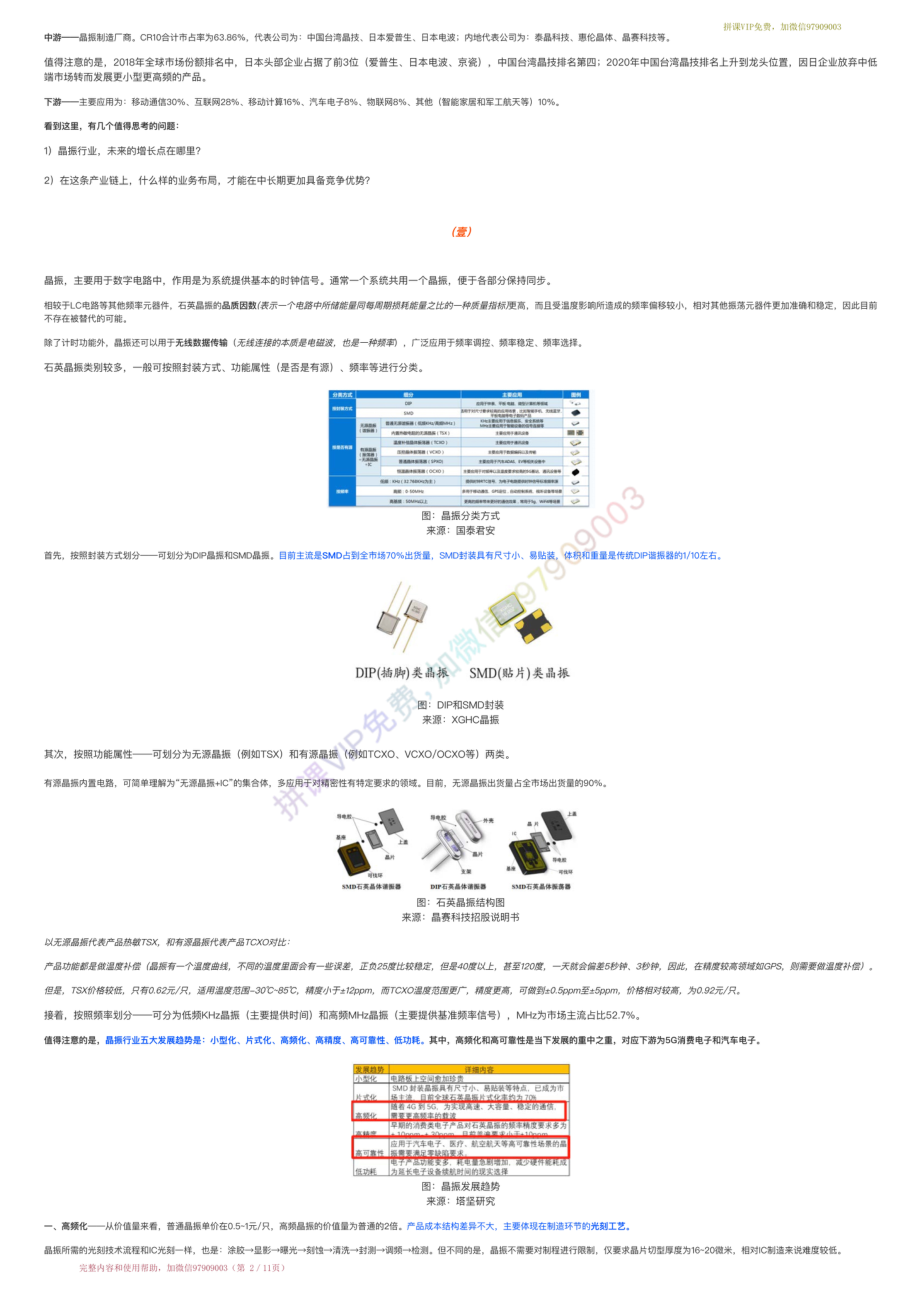 20220715-行业跟踪=晶振产业链跟踪：泰晶科技VS惠伦晶体VS晶赛科技（22-7-15）【优选课程网www.youxuan68.com】.pdf_第2页