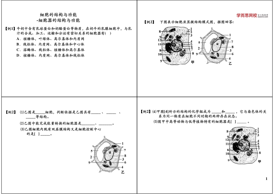 细胞的结构与功能-细胞器的结构与功能(1).pdf_第1页