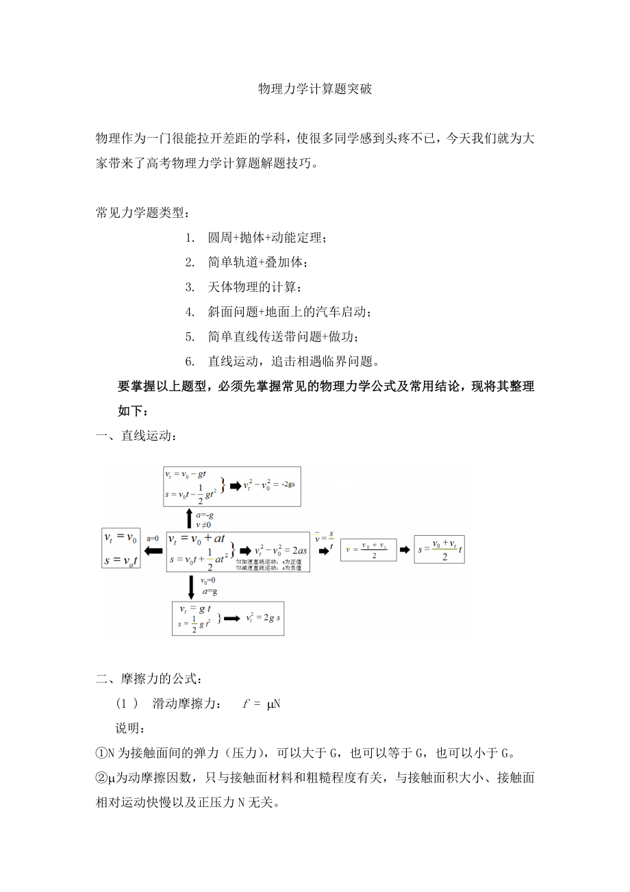 物理力学计算题解题技巧.pdf_第1页