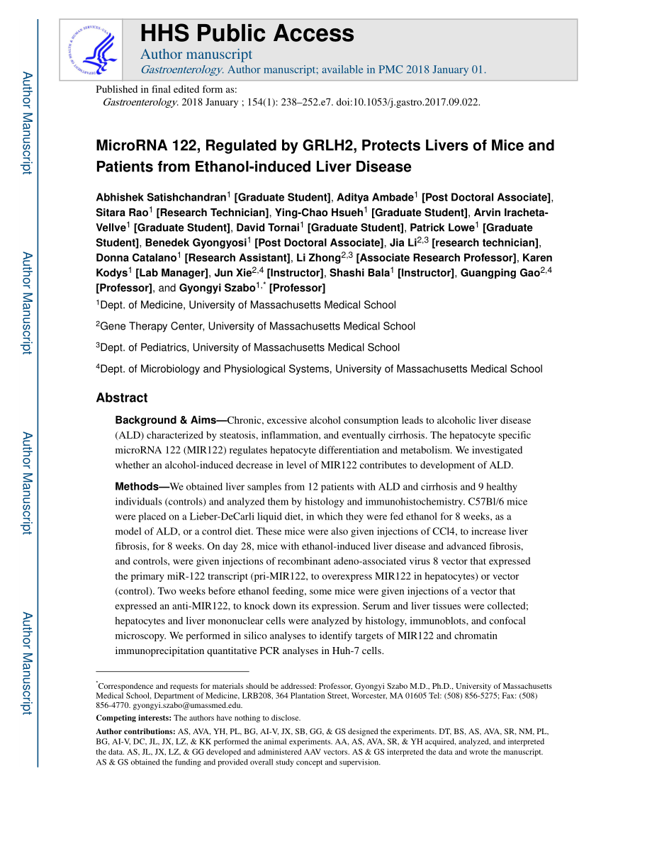 2018-Satishchandran-MicroRNA 122, Regulated by.pdf_第1页