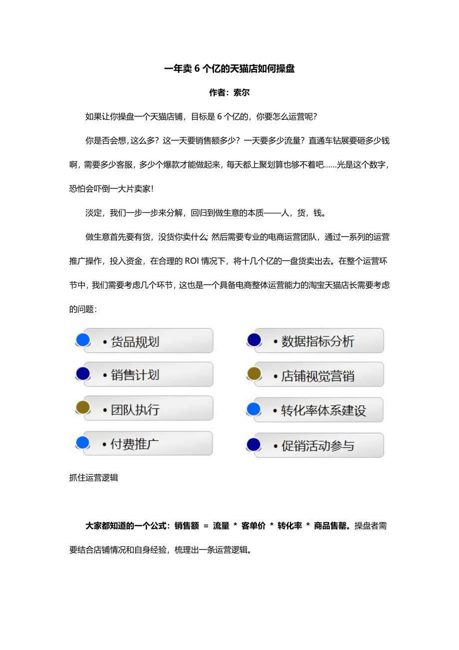 一年卖6个亿的天猫店如何操盘.doc_第1页