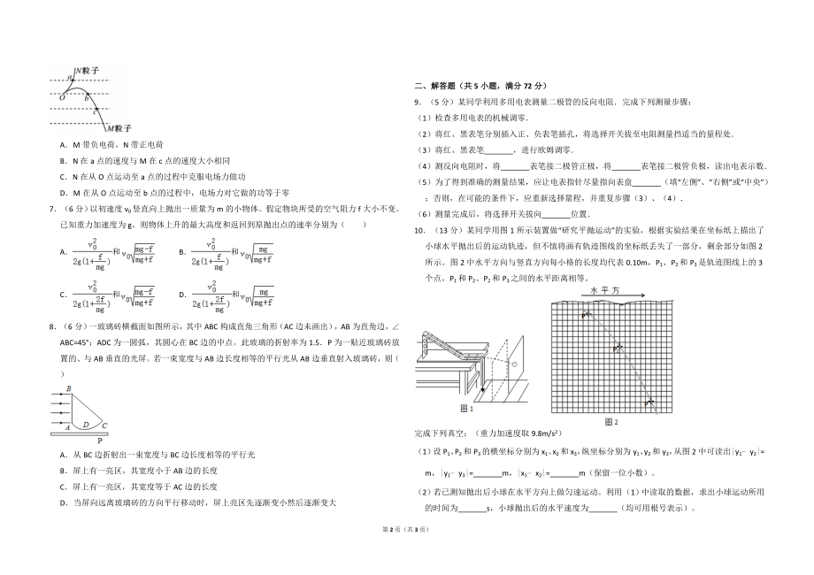 2009年全国统一高考物理试卷（全国卷ⅱ）（原卷版）.doc_第2页