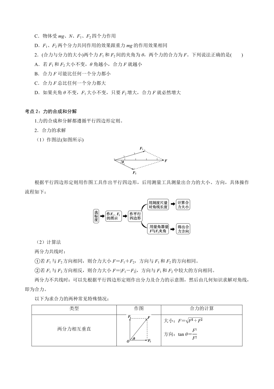 3.4.1力的合成和分解（原卷版）.docx_第2页