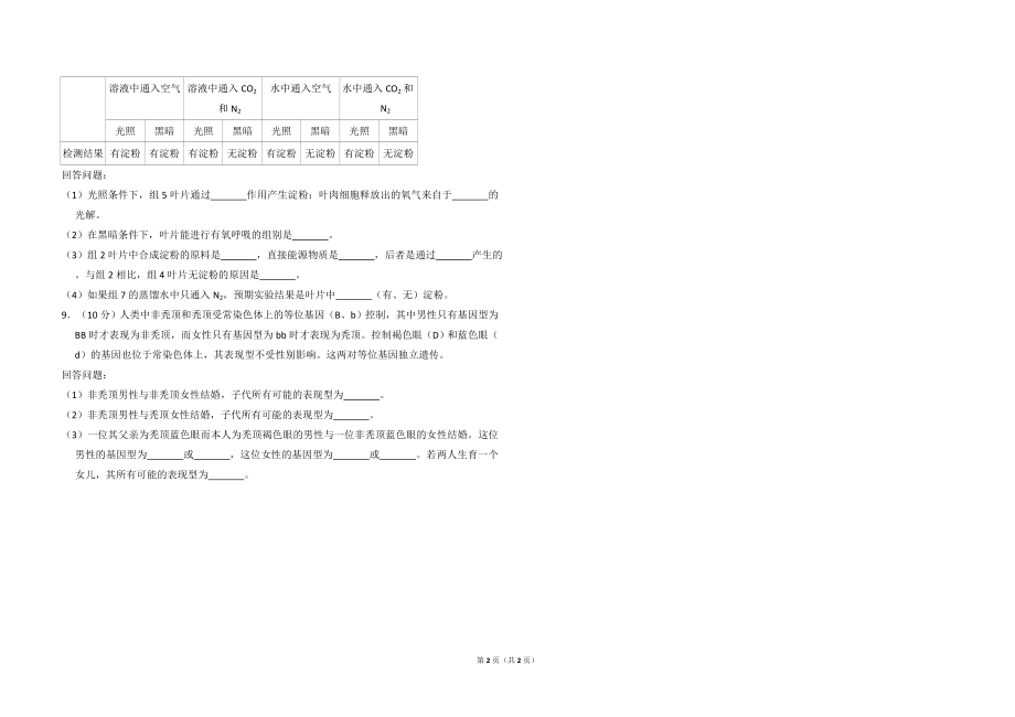 2011年全国统一高考生物试卷（大纲版）（原卷版）(3).doc_第2页