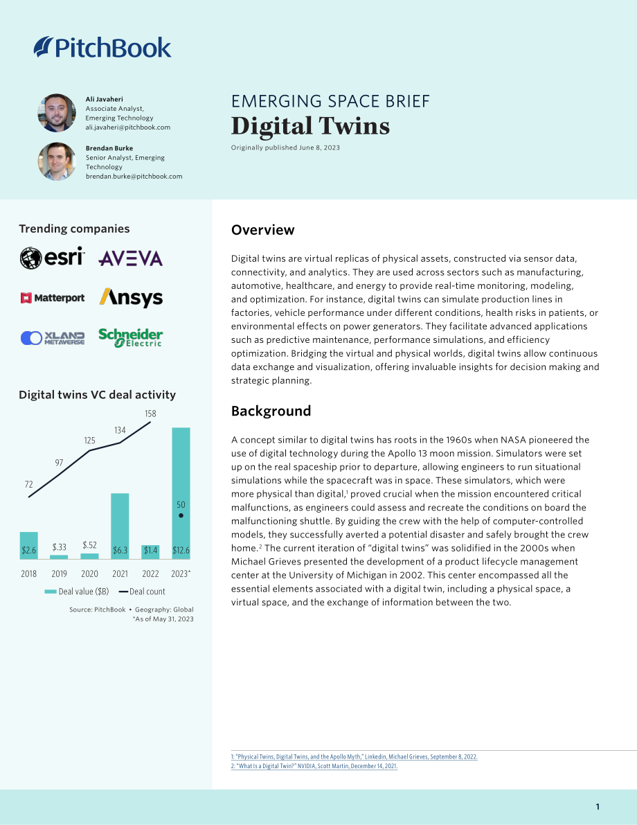 PitchBook-新兴空间简报：数字孪生（英）-2023-6页-WN6.pdf_第1页
