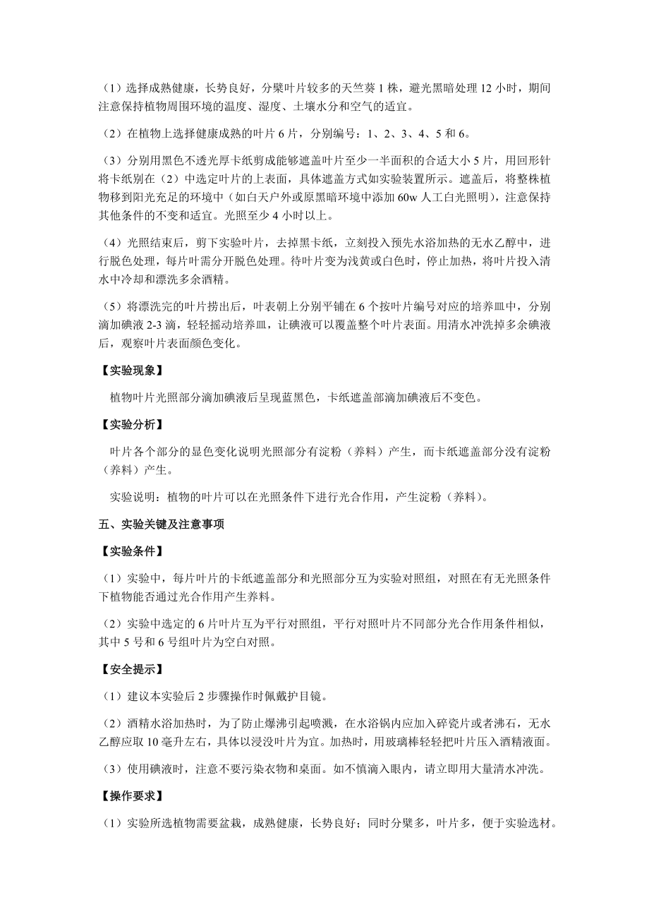 613-1证明植物的叶在光照时会产生养料(萨克斯法)(2).docx_第2页