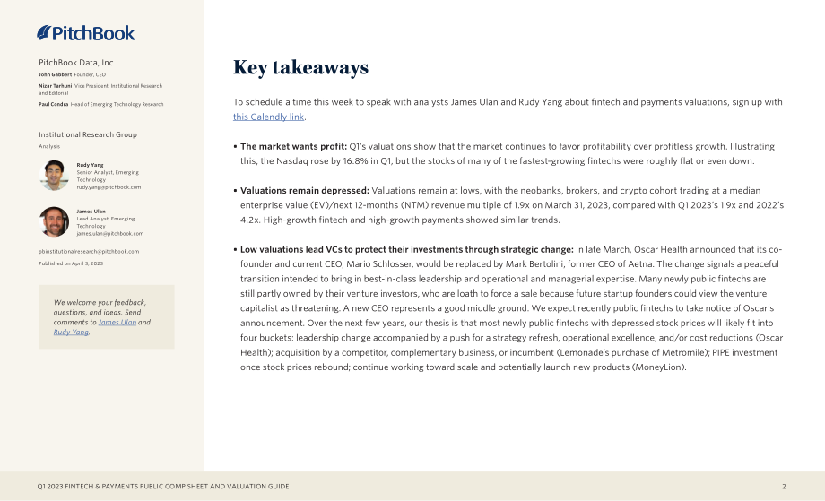 PitchBook-2023年1季度金融科技与支付公共薪酬表和估值指南（英）-2023-WN5.pdf_第3页