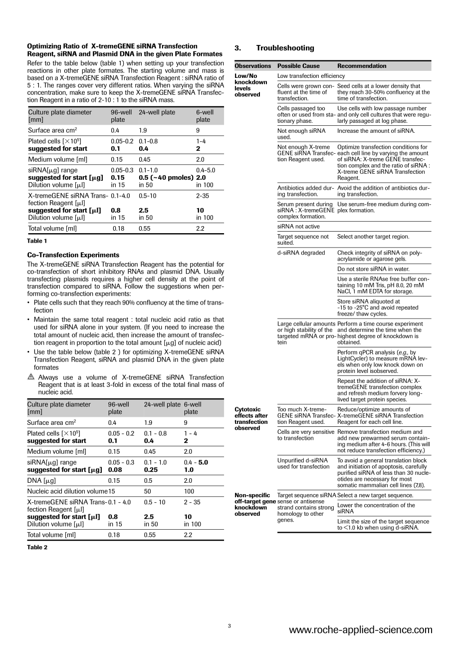 Roche X-tremeGENE SiRNA Transfection Reagent Manual.pdf_第3页