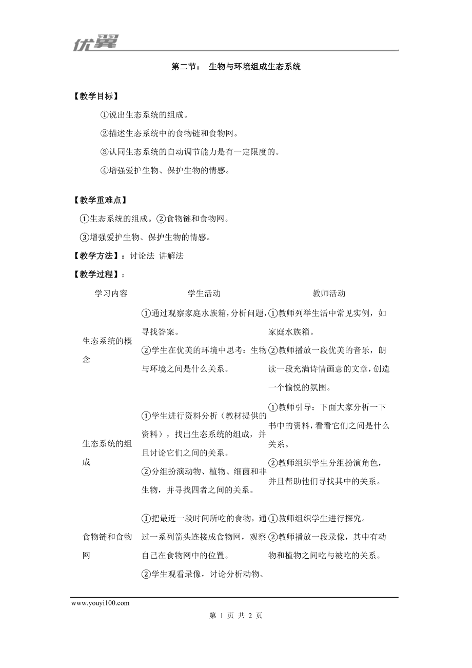 2.第二节生物与环境组成生态系统.doc_第1页