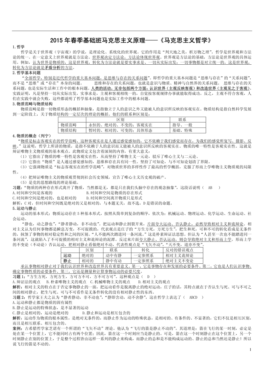 2015考研政治备考春季基础班马克思主义原理讲义.pdf_第1页