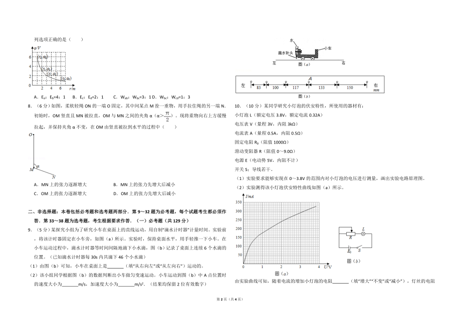 2017年全国统一高考物理试卷（新课标ⅰ）（原卷版）(1).doc_第2页