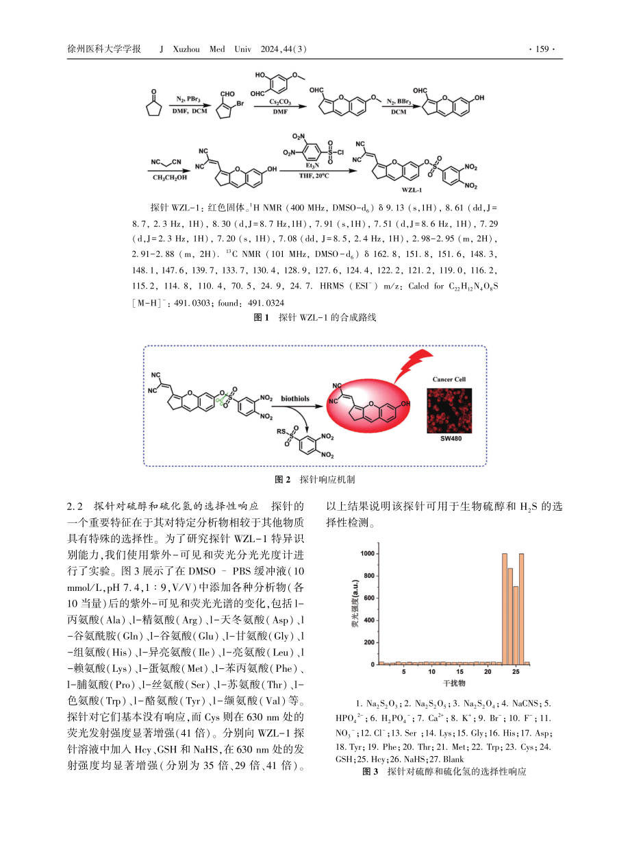 结直肠癌细胞WS480中硫化氢和生物硫醇的检测与成像研究 (1).pdf_第3页