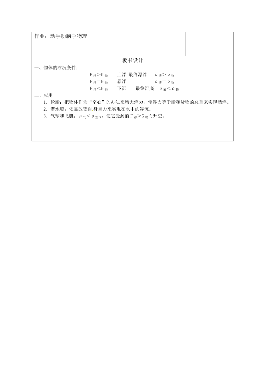 物体的浮沉条件及应用教学设计.doc_第3页