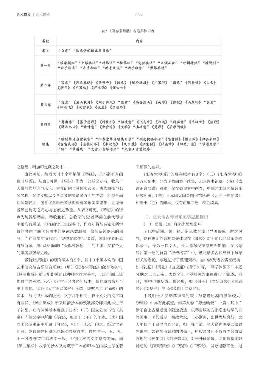 张大命《阳春堂琴经》《阳春堂琴谱》古琴音乐美学思想探析.pdf_第3页