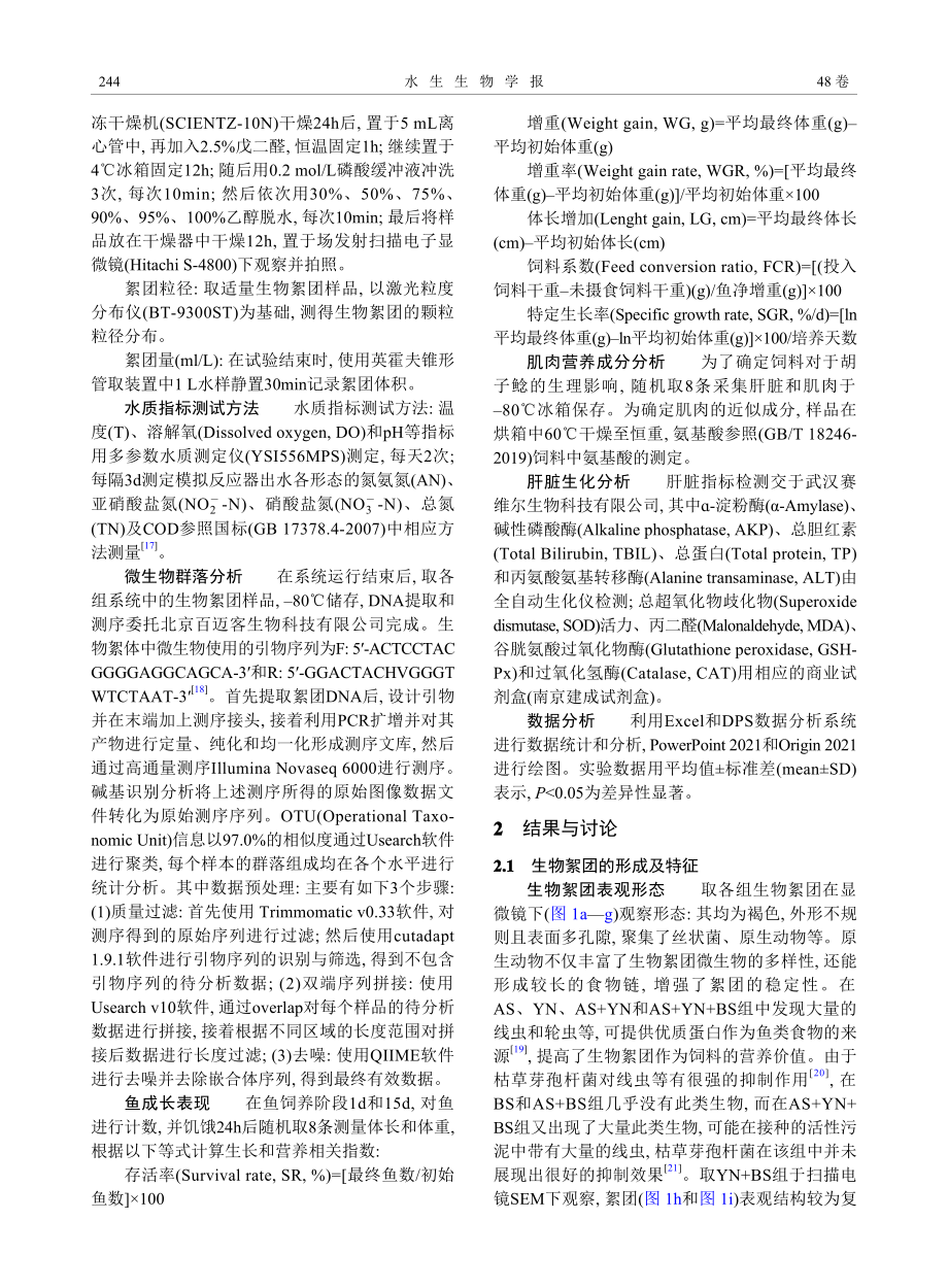 接种两株有益菌的生物絮团净水性能及饲料化潜力.pdf_第3页