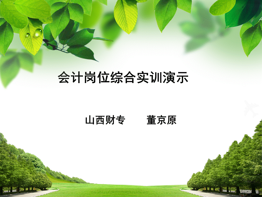 第二部分会计岗位实训.ppt_第1页