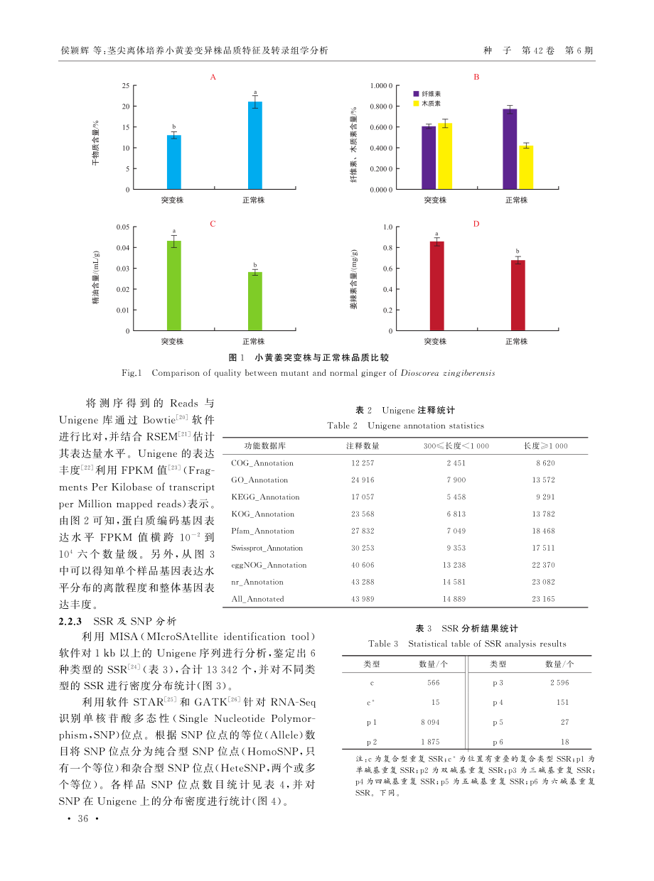 茎尖离体培养小黄姜变异株品质特征及转录组学分析.pdf_第3页