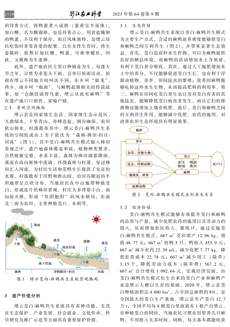 缙云菱白-麻鸭共生系统的资源特征与多元价值.pdf_第3页