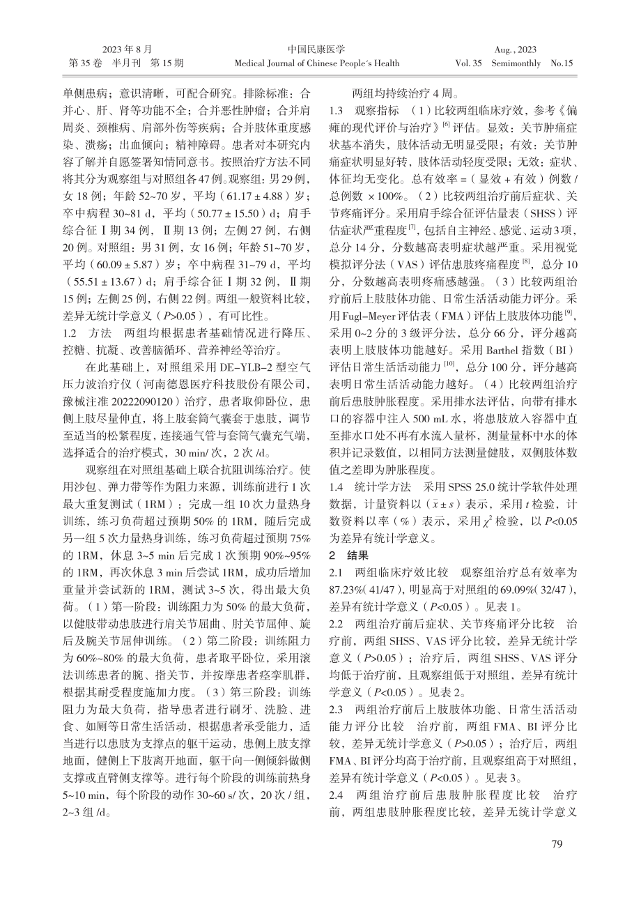 抗阻训练联合空气压力波治疗卒中后肩手综合征患者的效果.pdf_第2页