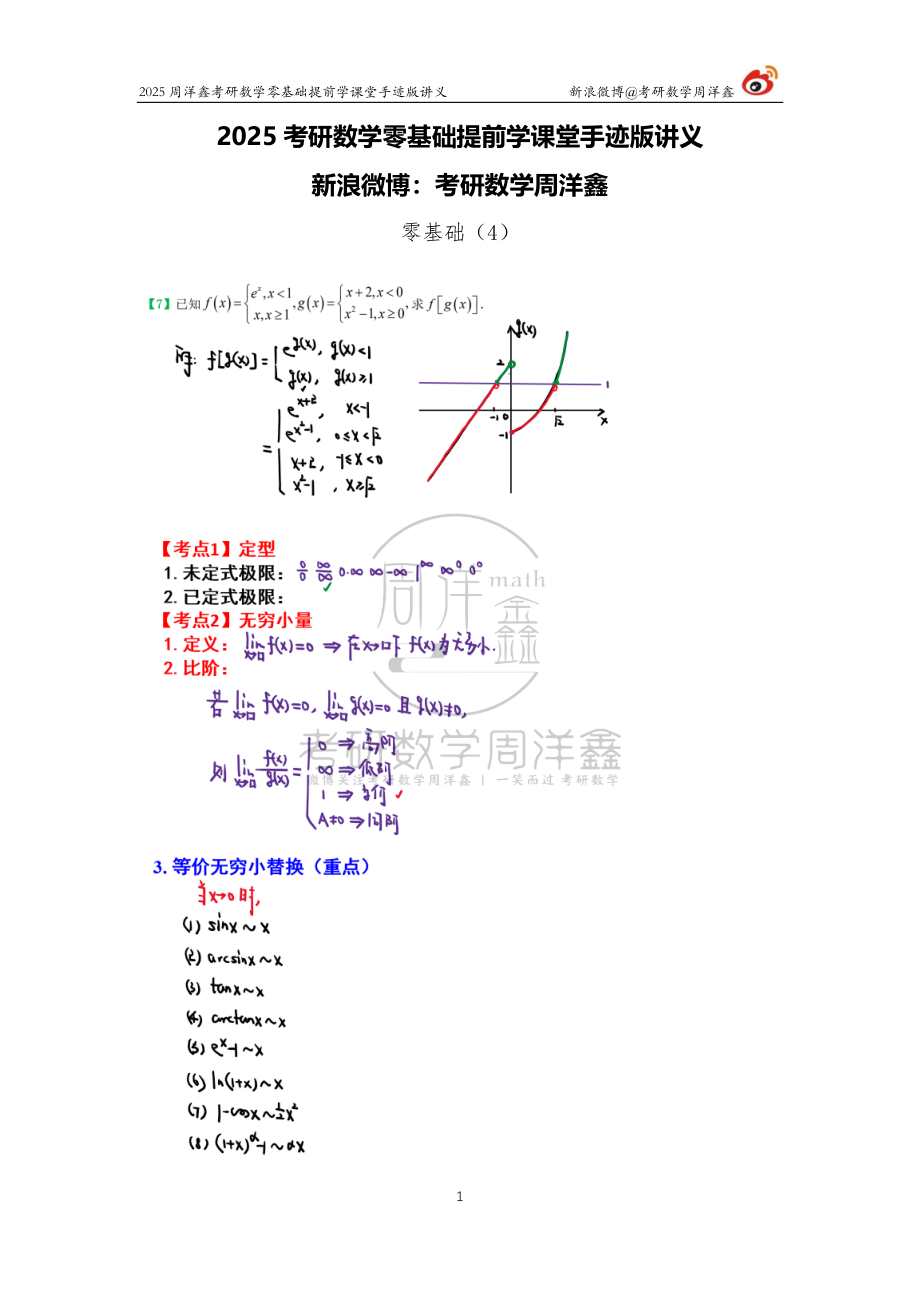 006.2025考研数学零基础提前学4（周洋鑫）【公众号：小盆学长】免费分享.pdf_第1页