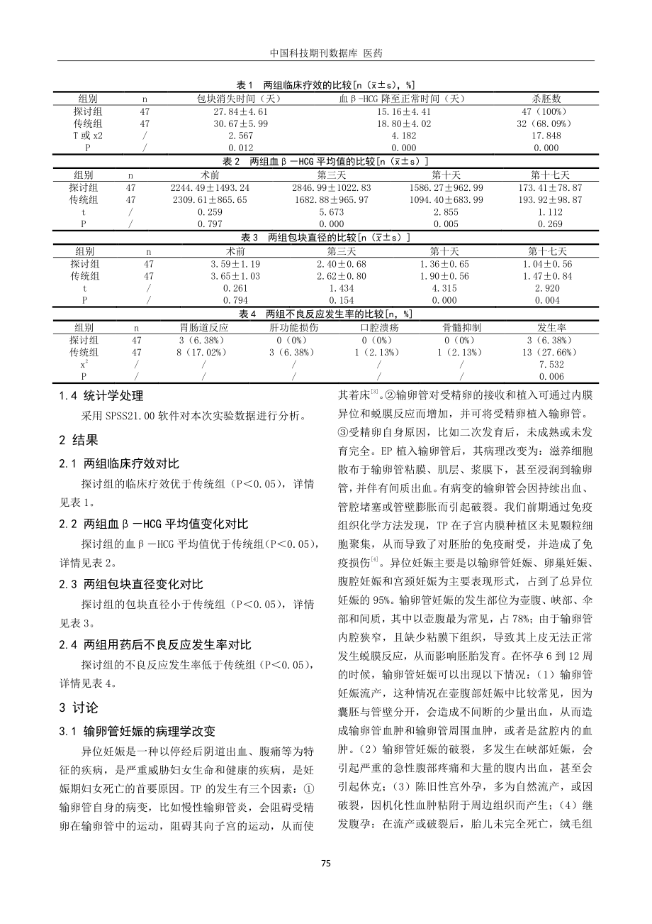 经阴道超声引导介入治疗未破裂型输卵管妊娠临床效果.pdf_第2页