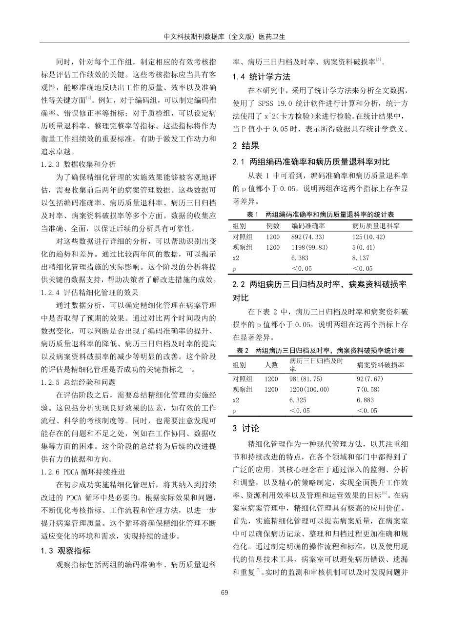 精细化管理在病案室病案管理中的应用效果分析.pdf_第2页