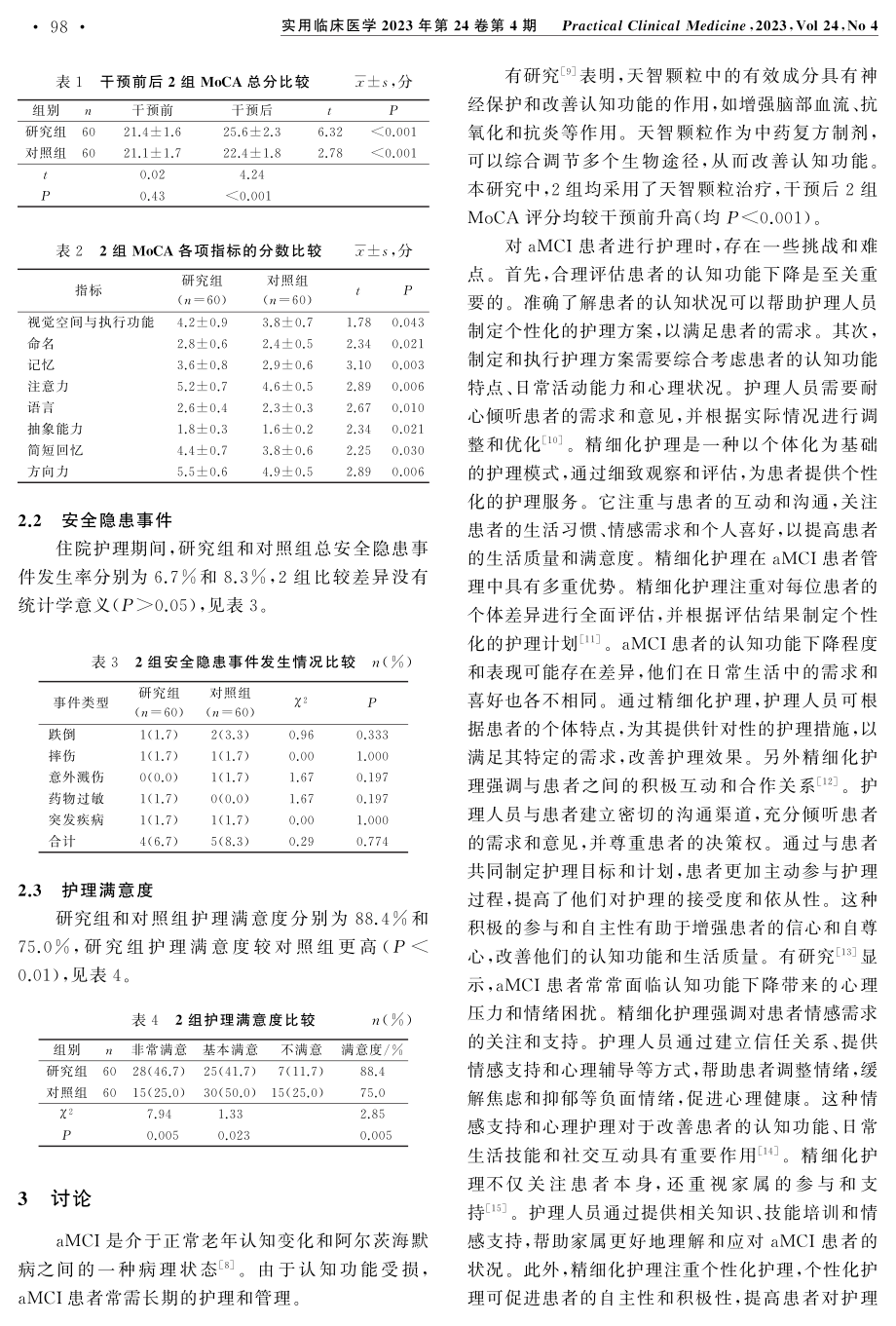 精细化护理联合天智颗粒在遗忘型轻度认知功能障碍患者中的应用.pdf_第3页