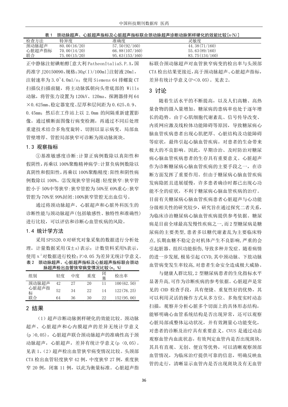 颈动脉和心脏超声指标与2型糖尿病患者心脑血管疾病风险的关系.pdf_第2页