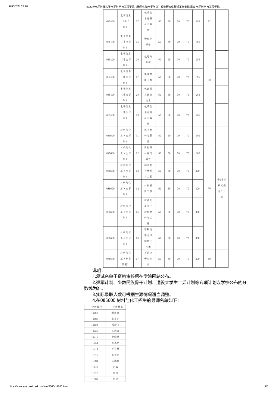 2022年电子科技大学电子科学与工程学院（示范性微电子学院）硕士研究生复试工作安排通知-电子科学与工程学院.pdf_第2页