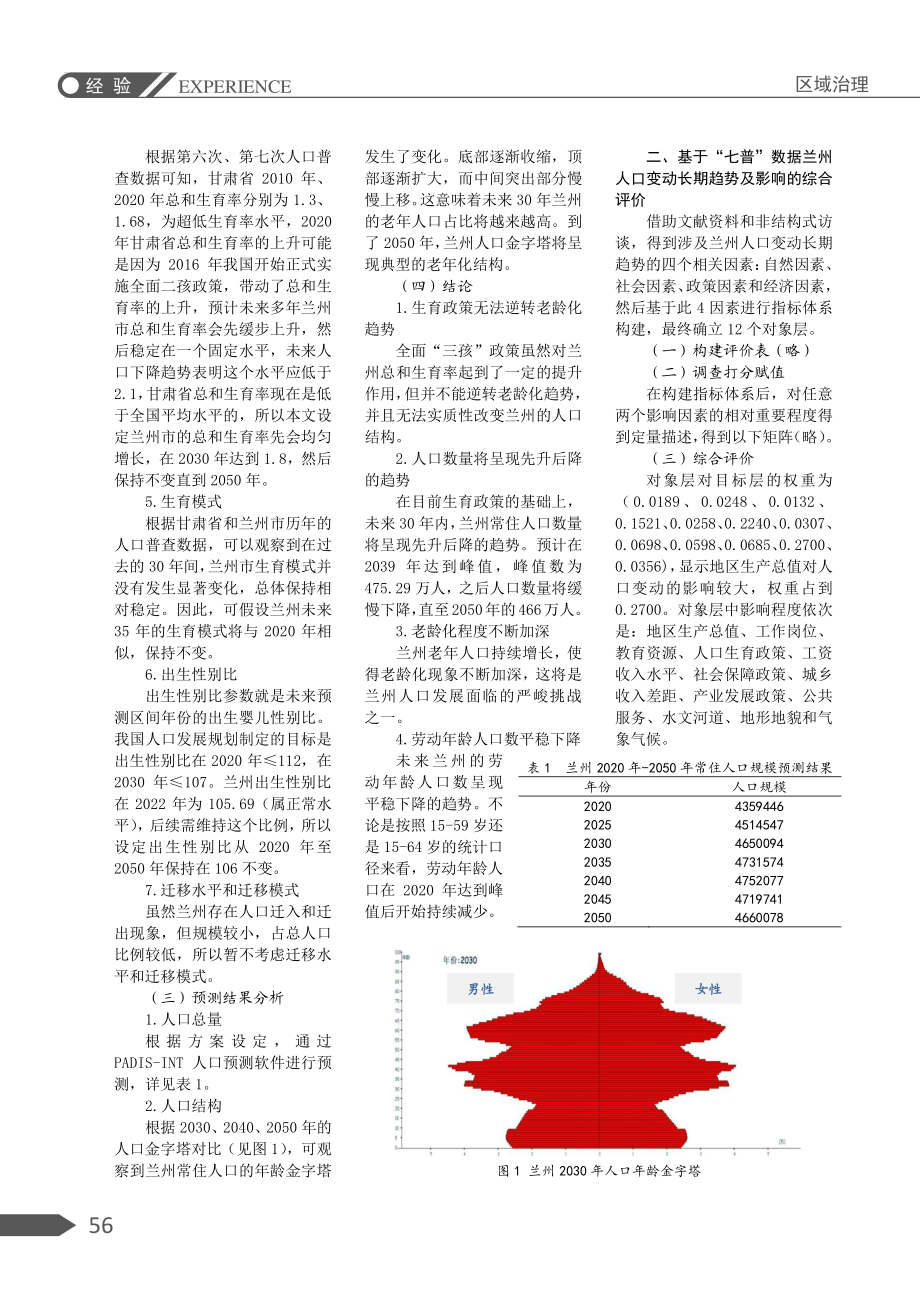 兰州人口长期变动趋势预测及综合评价和优化策略探究.pdf_第2页