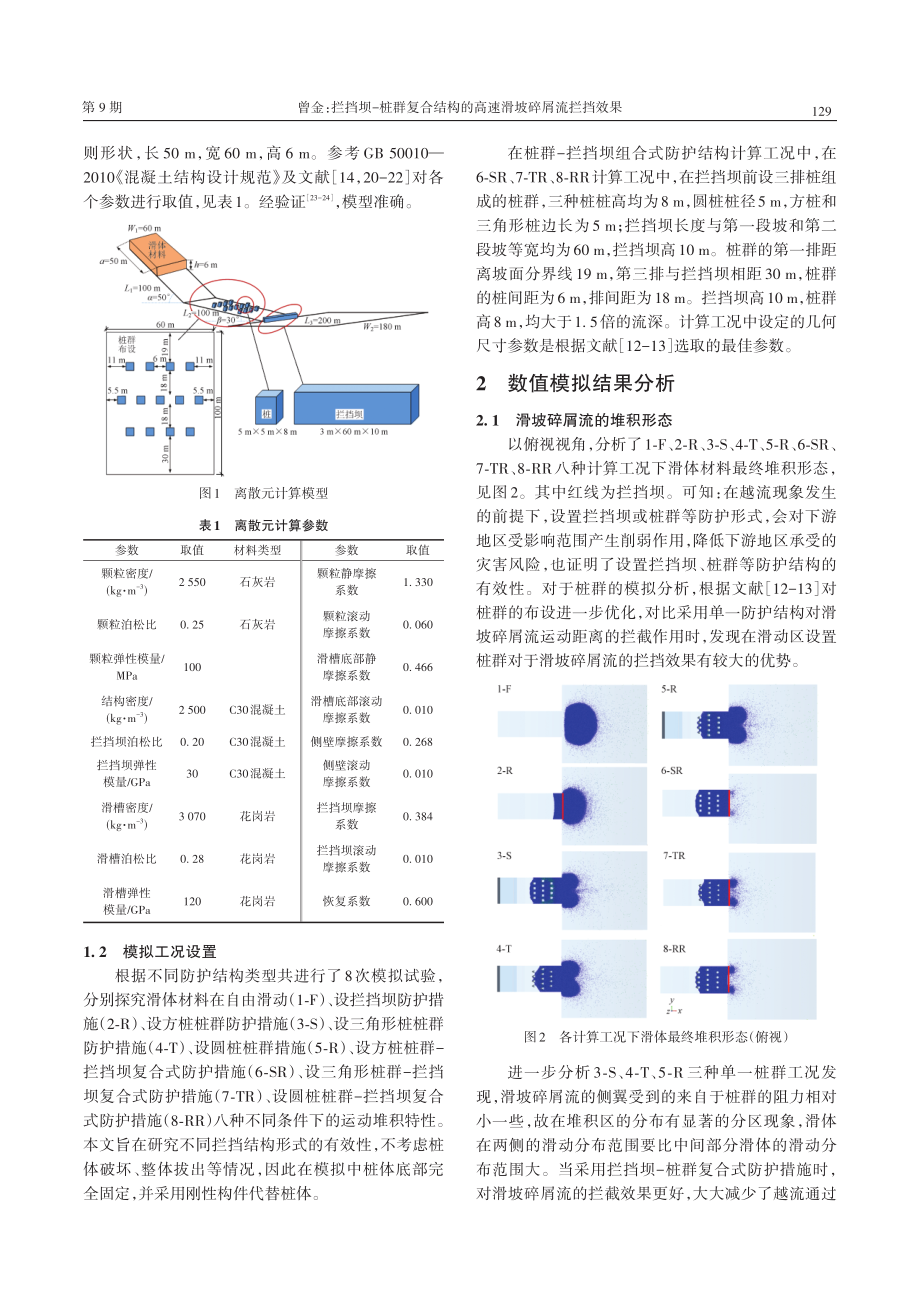 拦挡坝-桩群复合结构的高速滑坡碎屑流拦挡效果.pdf_第2页