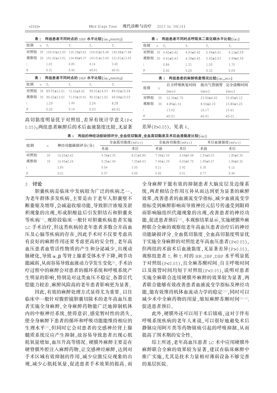 老年高血压患者在LC术中应用全麻复合连续硬膜外麻醉的效果分析.pdf_第3页