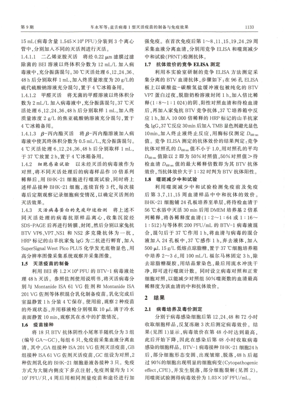 蓝舌病毒1型灭活疫苗的制备与免疫效果.pdf_第3页