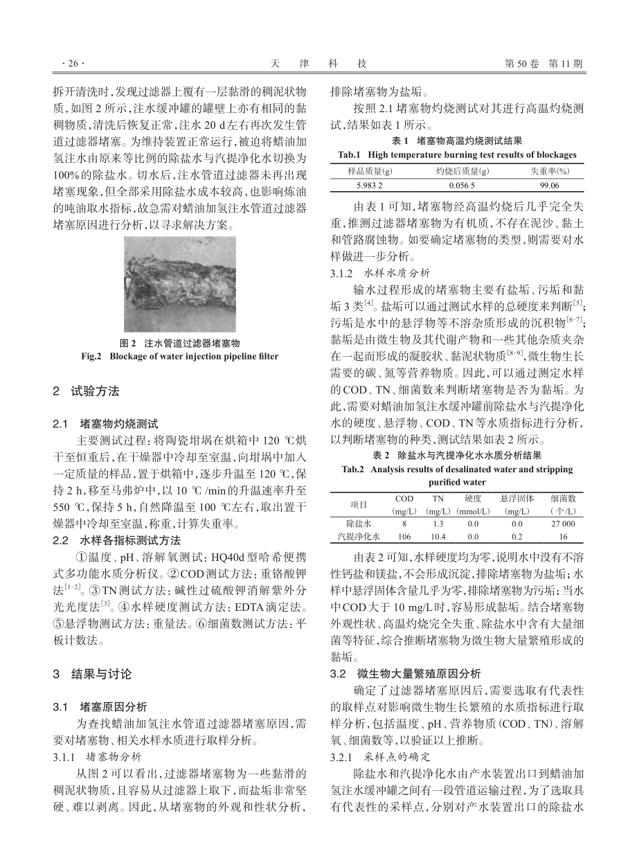 蜡油加氢注水管道过滤器堵塞原因分析.pdf_第2页