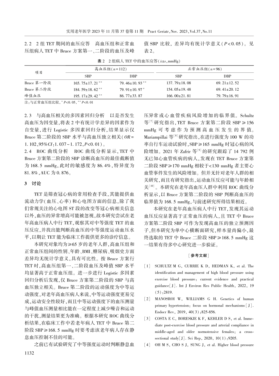 老年高血压病人中等强度运动平板试验的血压应答.pdf_第3页