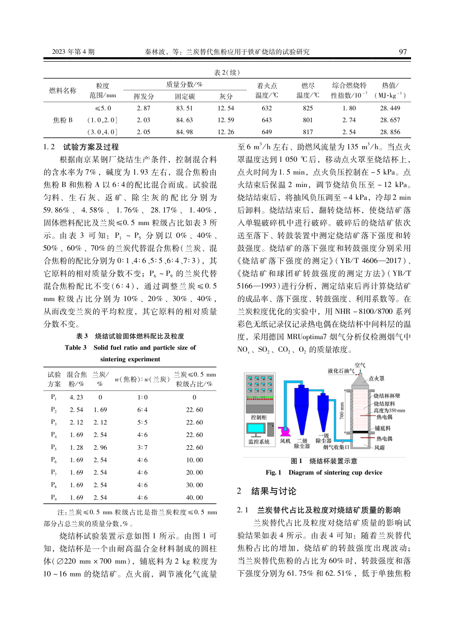 兰炭替代焦粉应用于铁矿烧结的试验研究.pdf_第3页