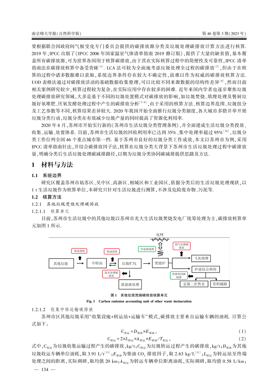 垃圾分类下苏州市生活垃圾处理碳排放分析.pdf_第2页