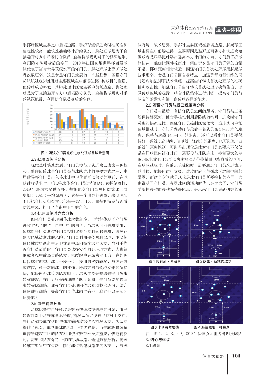 现代足球守门员进攻能力分析——以2019年法国女足世界杯四强守门员为例.pdf_第2页