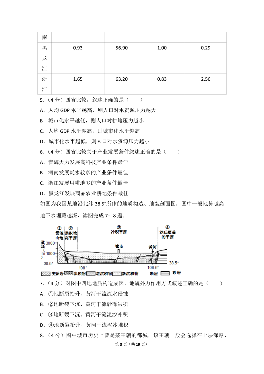 2014年浙江省高考地理试卷.doc_第3页