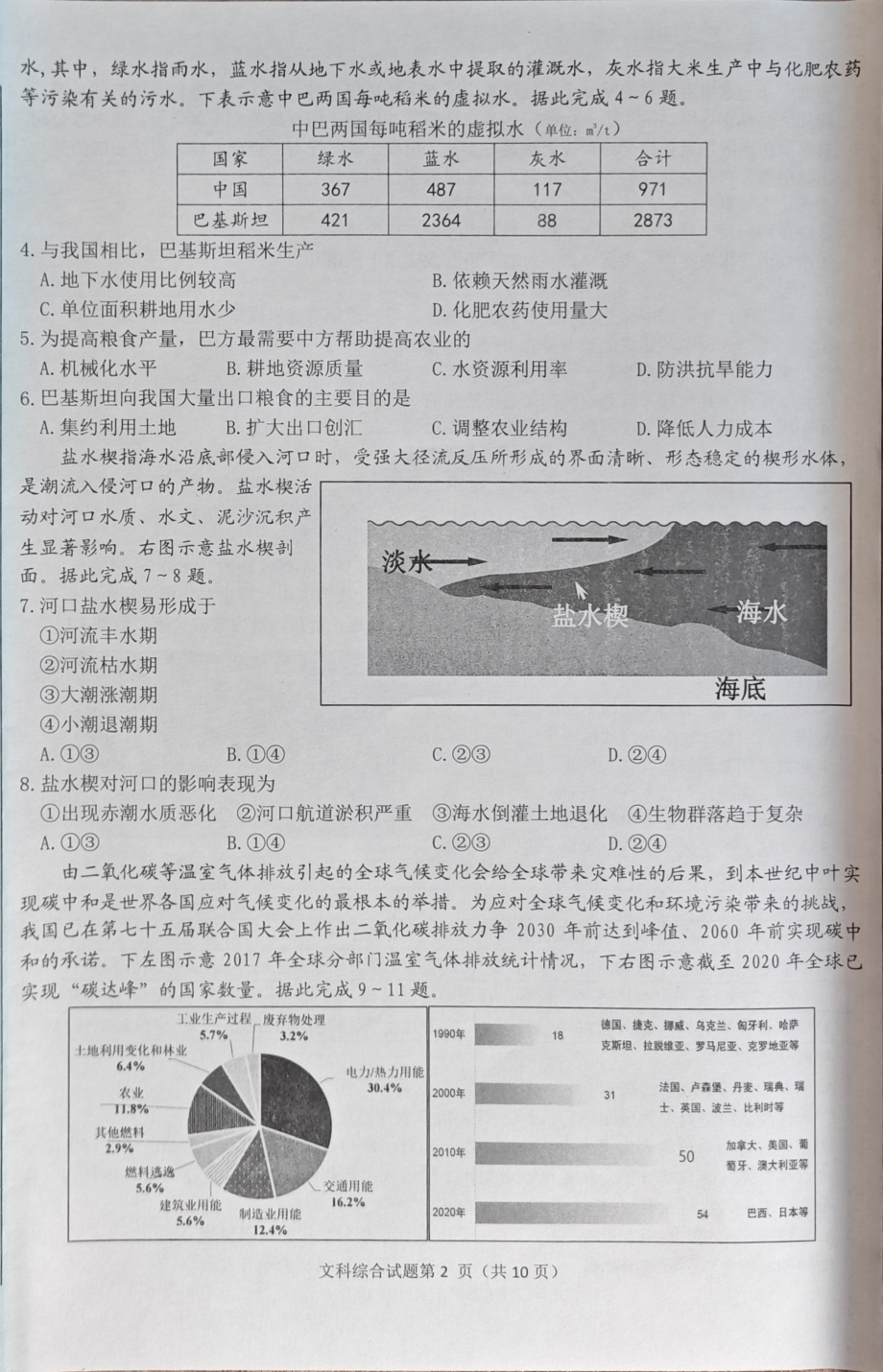 淮南市2023届高三第二次模拟考试 文综.pdf_第2页